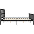 Bed Frame without Mattress Black 183x203 cm King Solid Wood Pine