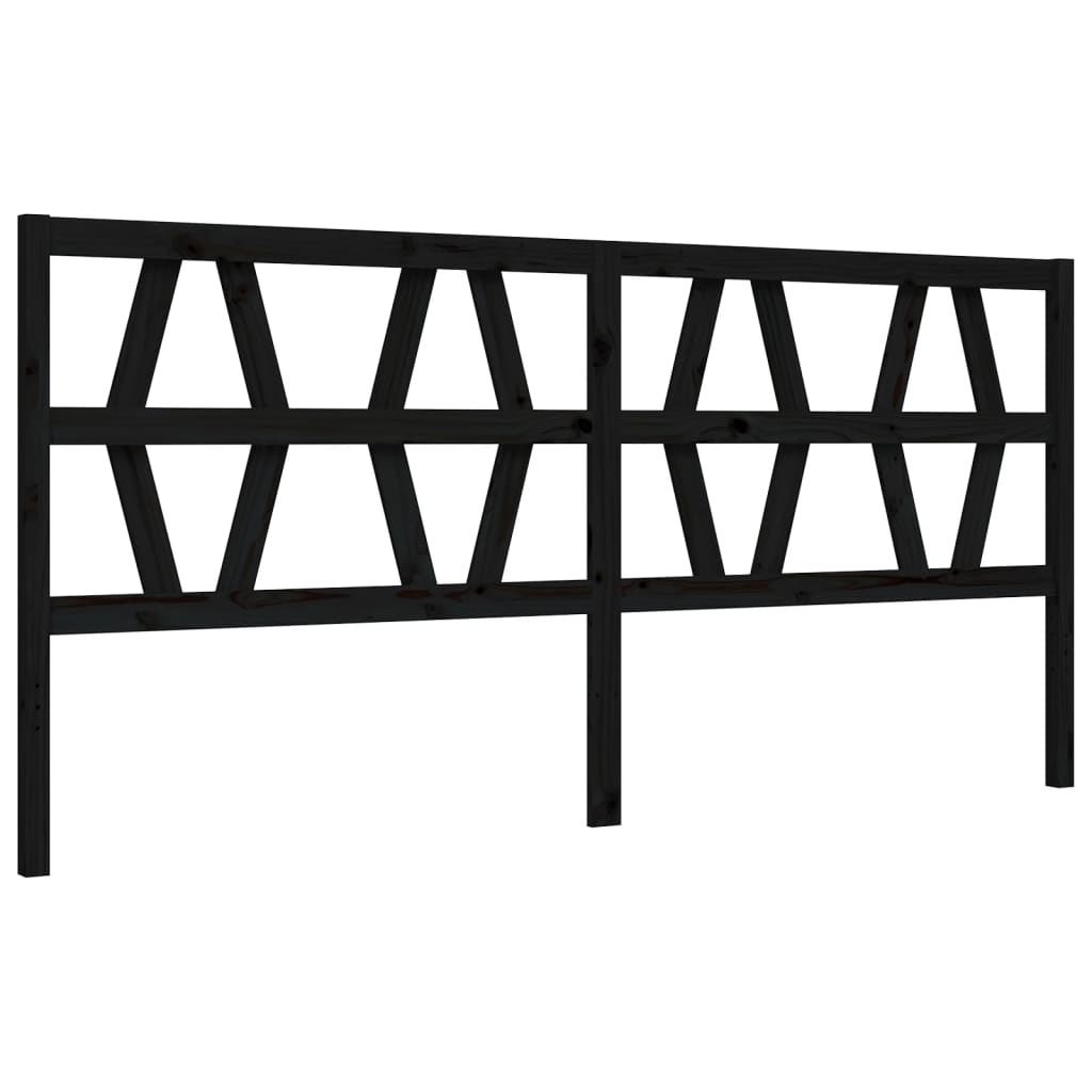 Bed Frame without Mattress Black 183x203 cm King Solid Wood Pine