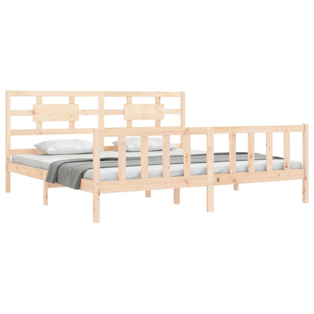 Bed Frame without Mattress 183x203 cm King Solid Wood Pine