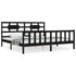 Bed Frame without Mattress Black 183x203 cm King Solid Wood Pine