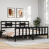 Bed Frame without Mattress Black 183x203 cm King Solid Wood Pine