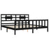 Bed Frame without Mattress Black 183x203 cm King Solid Wood Pine