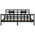 Bed Frame without Mattress Black 183x203 cm King Solid Wood Pine