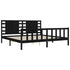 Bed Frame without Mattress Black 183x203 cm King Solid Wood Pine