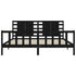 Bed Frame without Mattress Black 183x203 cm King Solid Wood Pine