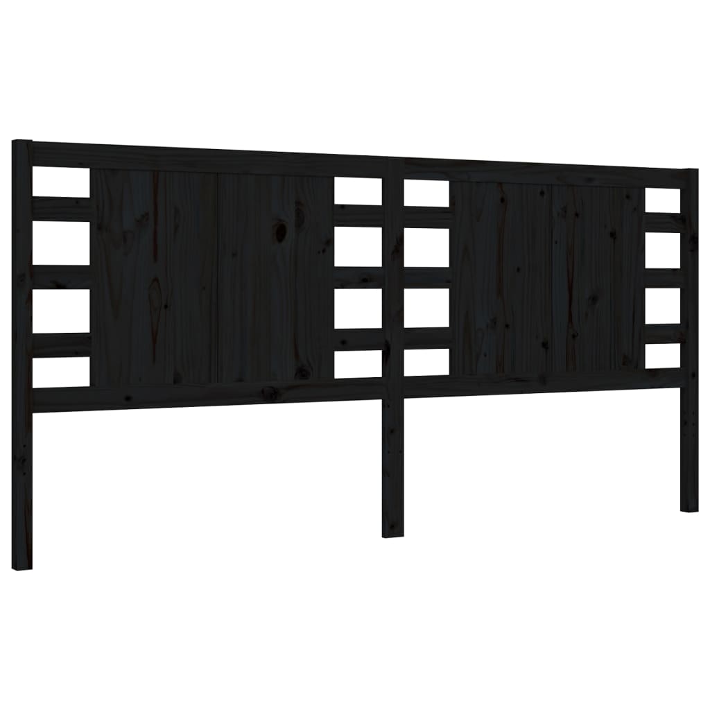 Bed Frame without Mattress Black 183x203 cm King Solid Wood Pine