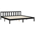 Bed Frame without Mattress Black 183x203 cm King Solid Wood Pine