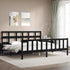 Bed Frame without Mattress Black 183x203 cm King Solid Wood Pine