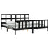 Bed Frame without Mattress Black 183x203 cm King Solid Wood Pine