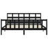 Bed Frame without Mattress Black 183x203 cm King Solid Wood Pine