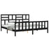 Bed Frame without Mattress Black 183x203 cm King Solid Wood Pine