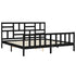 Bed Frame without Mattress Black 183x203 cm King Solid Wood Pine