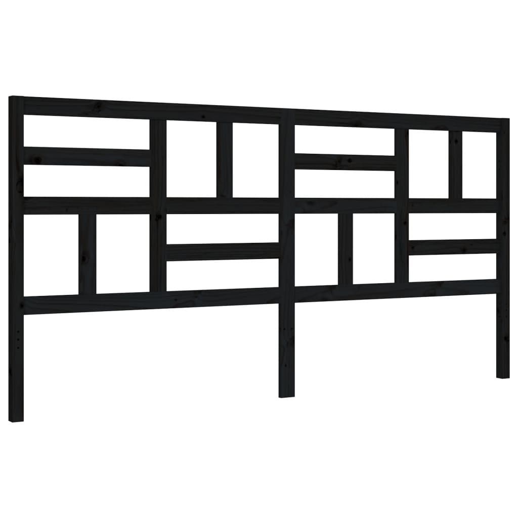 Bed Frame without Mattress Black 183x203 cm King Solid Wood Pine