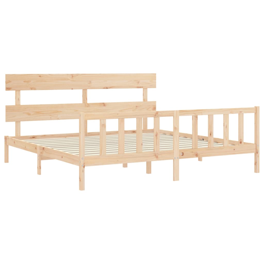 Bed Frame without Mattress 183x203 cm King Solid Wood Pine