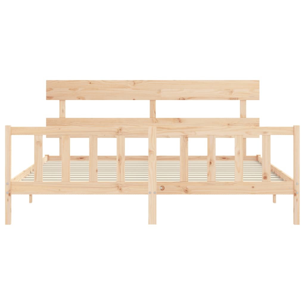 Bed Frame without Mattress 183x203 cm King Solid Wood Pine