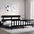 Bed Frame without Mattress Black 183x203 cm King Solid Wood Pine