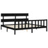 Bed Frame without Mattress Black 183x203 cm King Solid Wood Pine