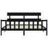 Bed Frame without Mattress Black 183x203 cm King Solid Wood Pine