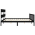 Bed Frame without Mattress Black 183x203 cm King Solid Wood Pine