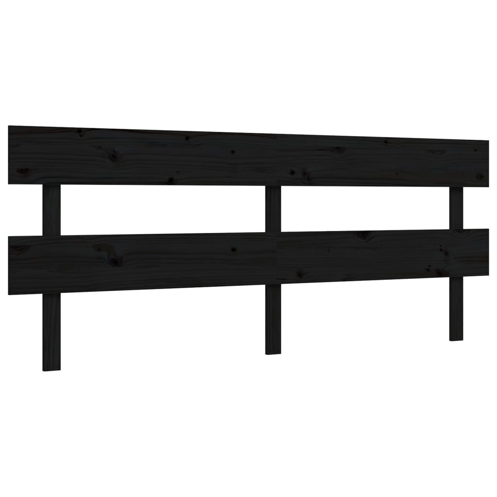 Bed Frame without Mattress Black 183x203 cm King Solid Wood Pine