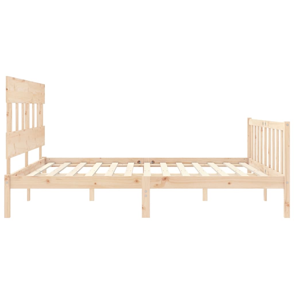 Bed Frame without Mattress 183x203 cm King Solid Wood Pine