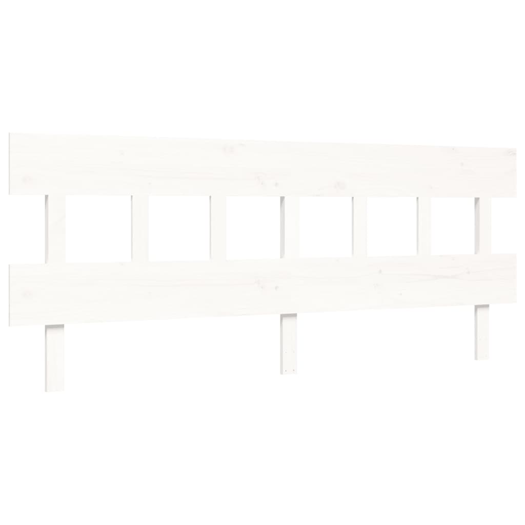 Bed Frame without Mattress White 183x203 cm King Solid Wood Pine