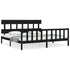 Bed Frame without Mattress Black 183x203 cm King Solid Wood Pine