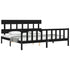 Bed Frame without Mattress Black 183x203 cm King Solid Wood Pine