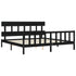 Bed Frame without Mattress Black 183x203 cm King Solid Wood Pine