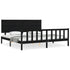 Bed Frame without Mattress Black 183x203 cm King Solid Wood Pine