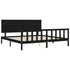 Bed Frame without Mattress Black 183x203 cm King Solid Wood Pine