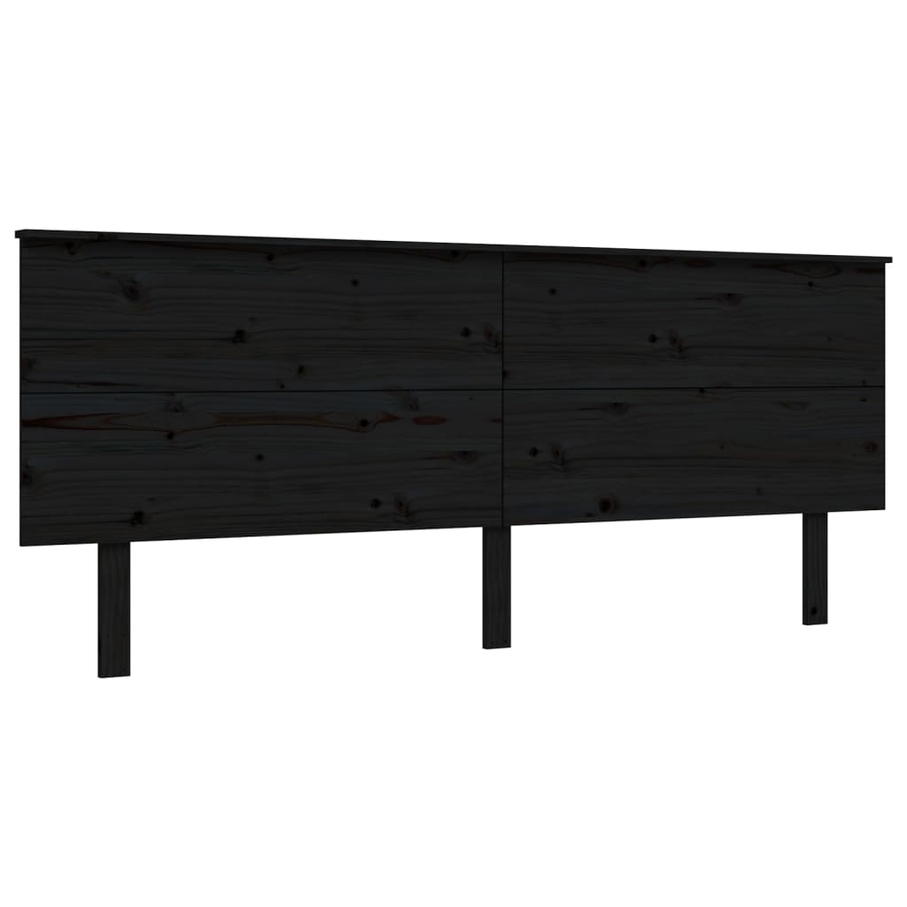 Bed Frame without Mattress Black 183x203 cm King Solid Wood Pine