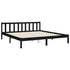 Bed Frame without Mattress Black 183x203 cm King Solid Wood Pine