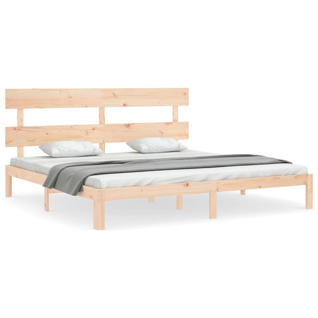 Bed Frame without Mattress 183x203 cm King Solid Wood Pine