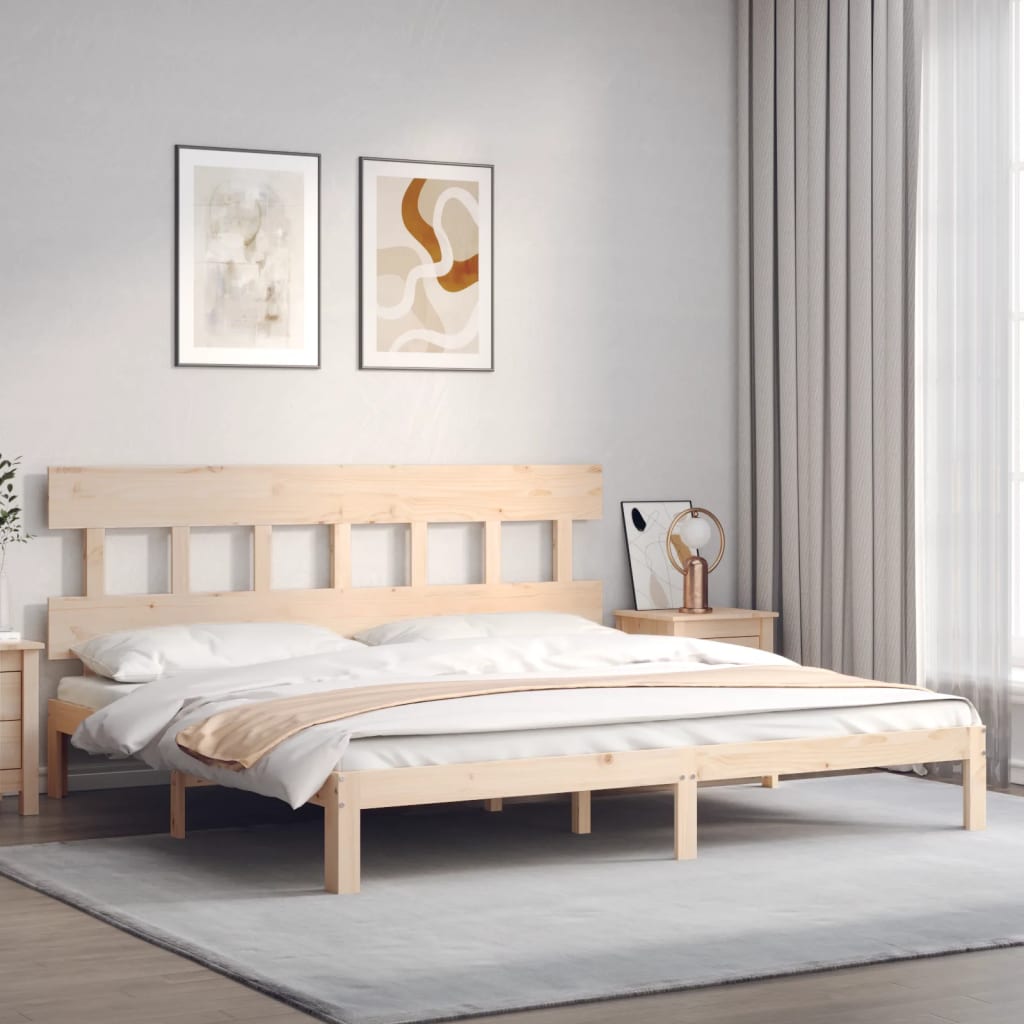 Bed Frame without Mattress 183x203 cm King Solid Wood Pine