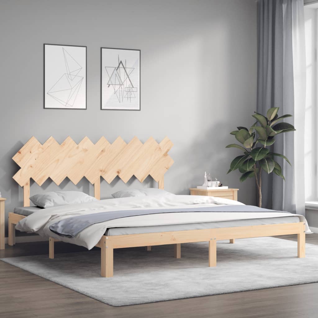 Bed Frame without Mattress 183x203 cm King Solid Wood Pine