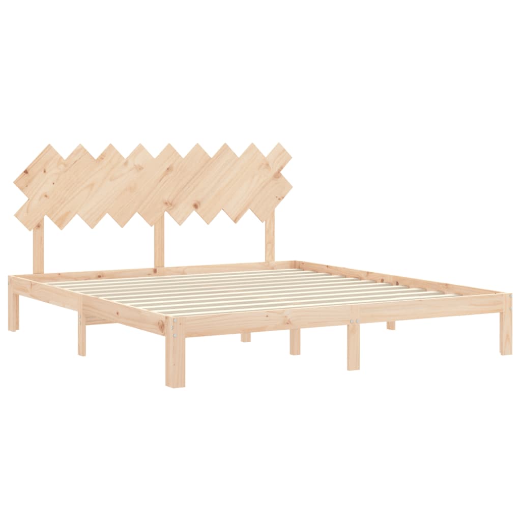 Bed Frame without Mattress 183x203 cm King Solid Wood Pine