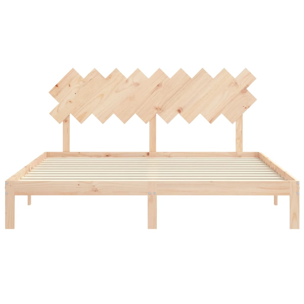 Bed Frame without Mattress 183x203 cm King Solid Wood Pine