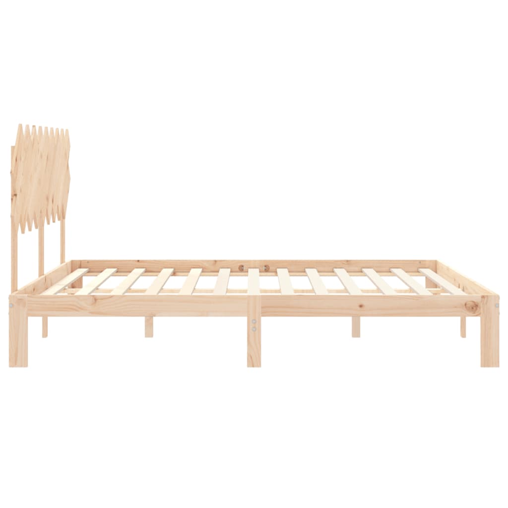 Bed Frame without Mattress 183x203 cm King Solid Wood Pine