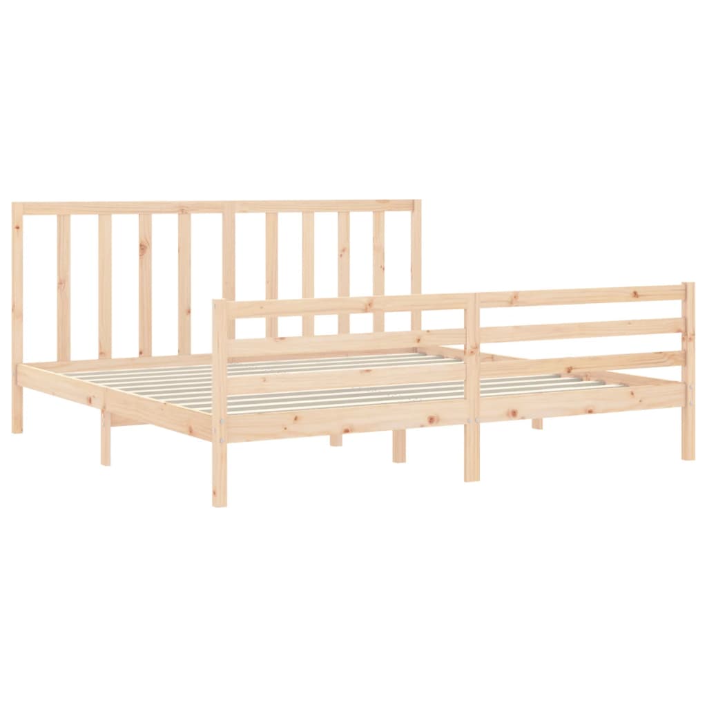 Bed Frame without Mattress 183x203 cm King Solid Wood Pine