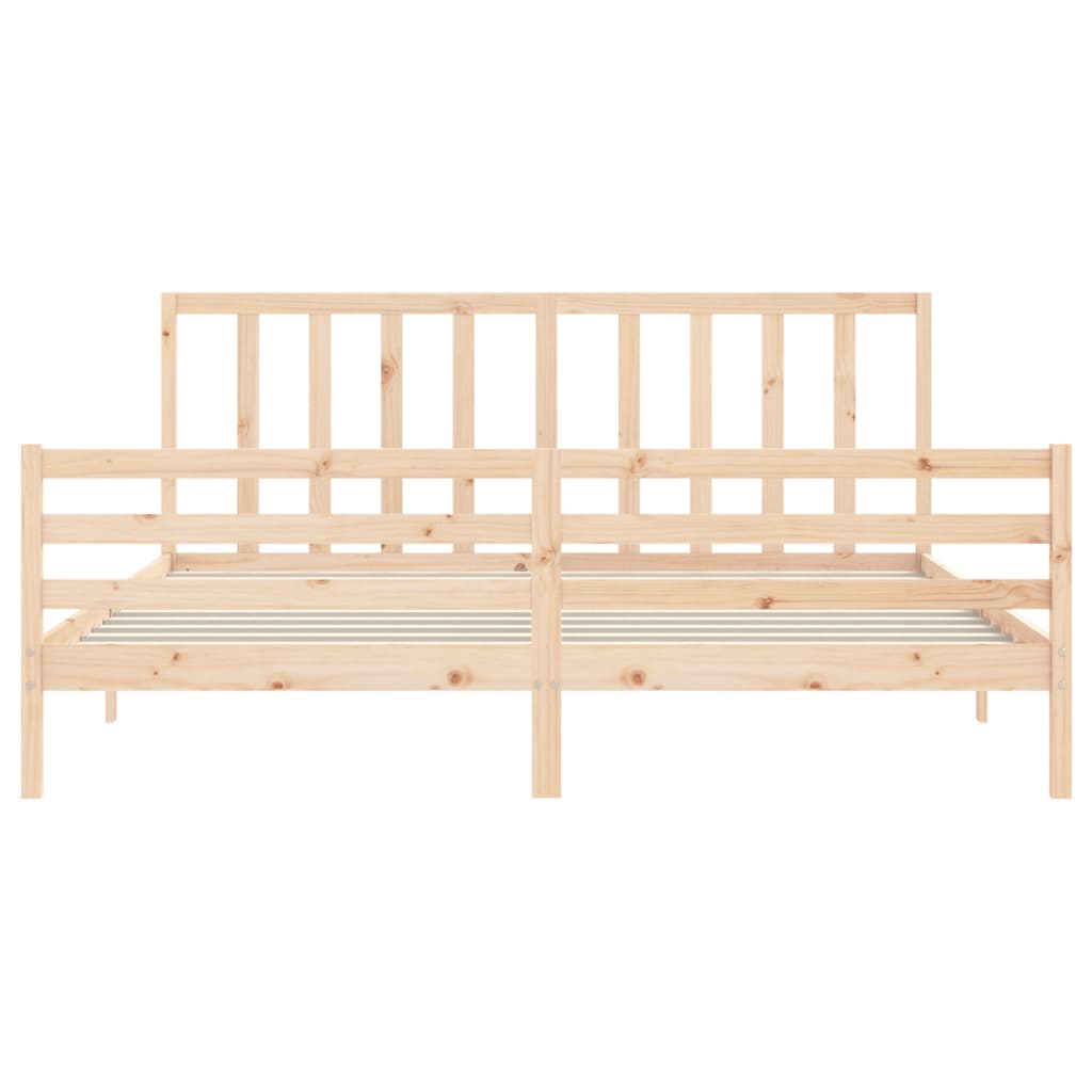 Bed Frame without Mattress 183x203 cm King Solid Wood Pine