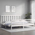 Bed Frame without Mattress White 183x203 cm King Solid Wood Pine