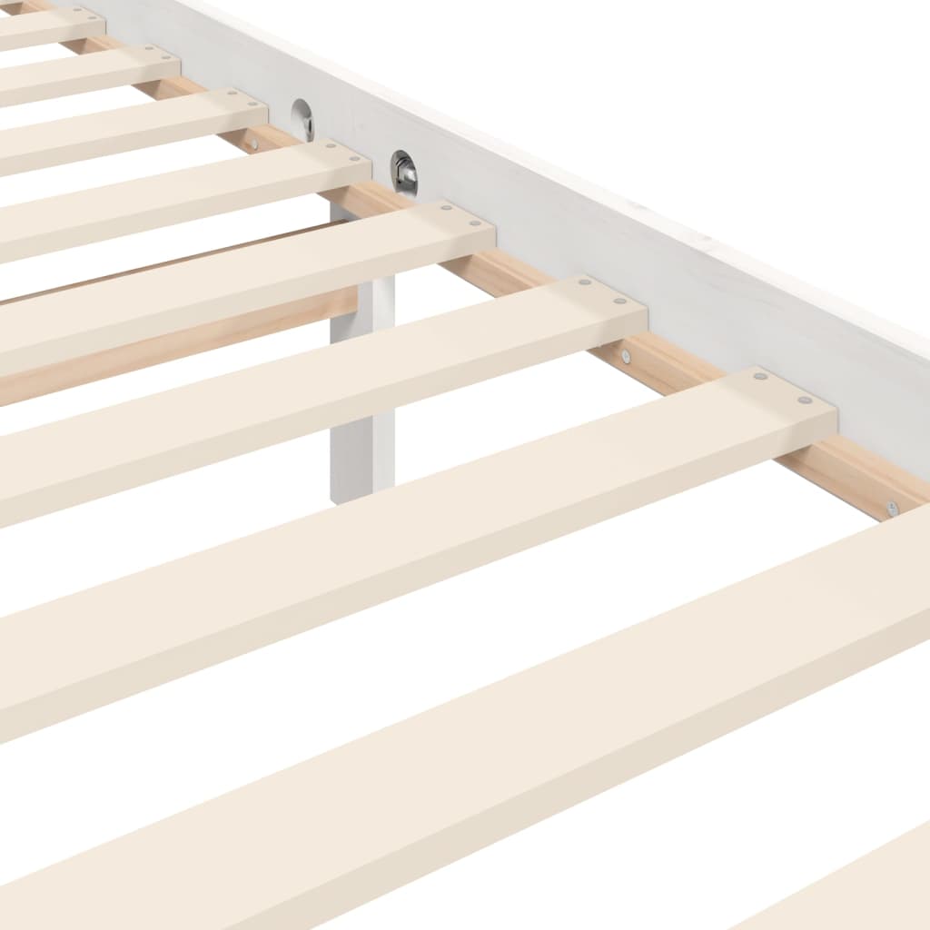 Bed Frame without Mattress White 183x203 cm King Solid Wood Pine