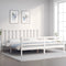 Bed Frame without Mattress White 183x203 cm King Solid Wood Pine