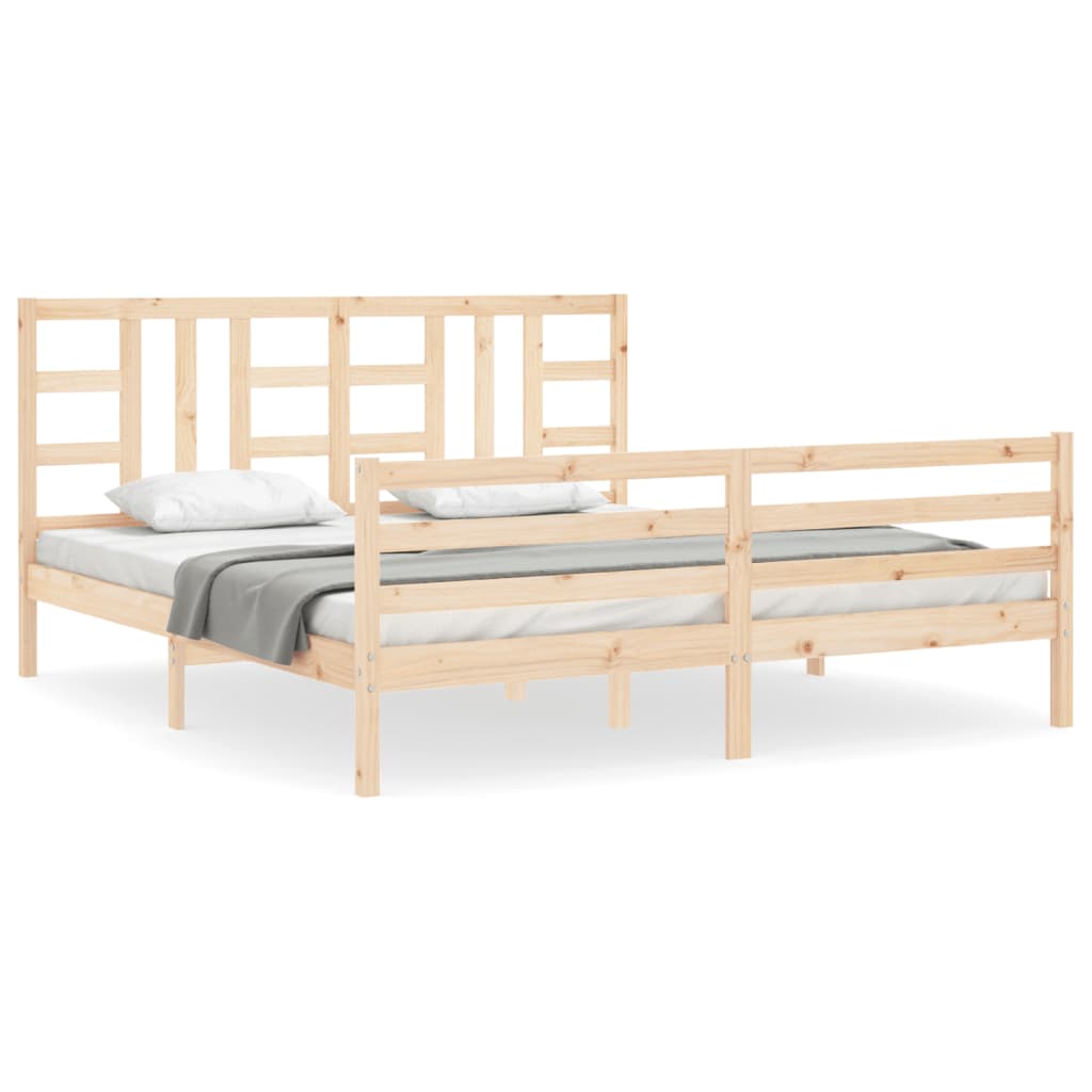 Bed Frame without Mattress 183x203 cm King Solid Wood