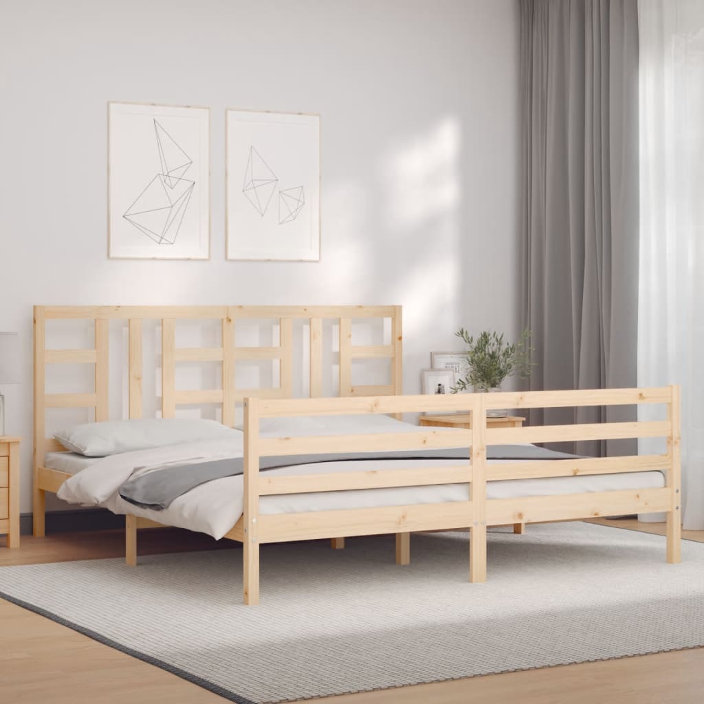 Bed Frame without Mattress 183x203 cm King Solid Wood