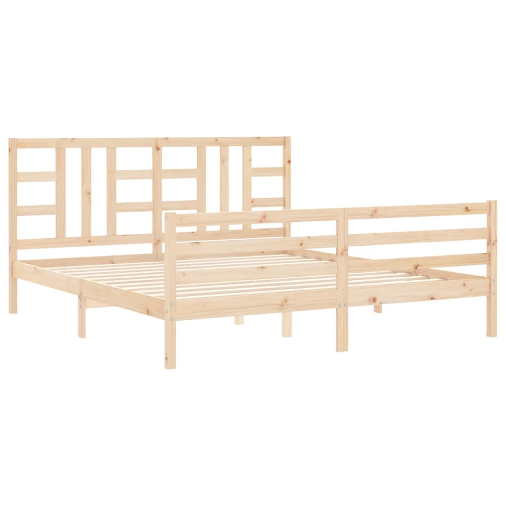 Bed Frame without Mattress 183x203 cm King Solid Wood