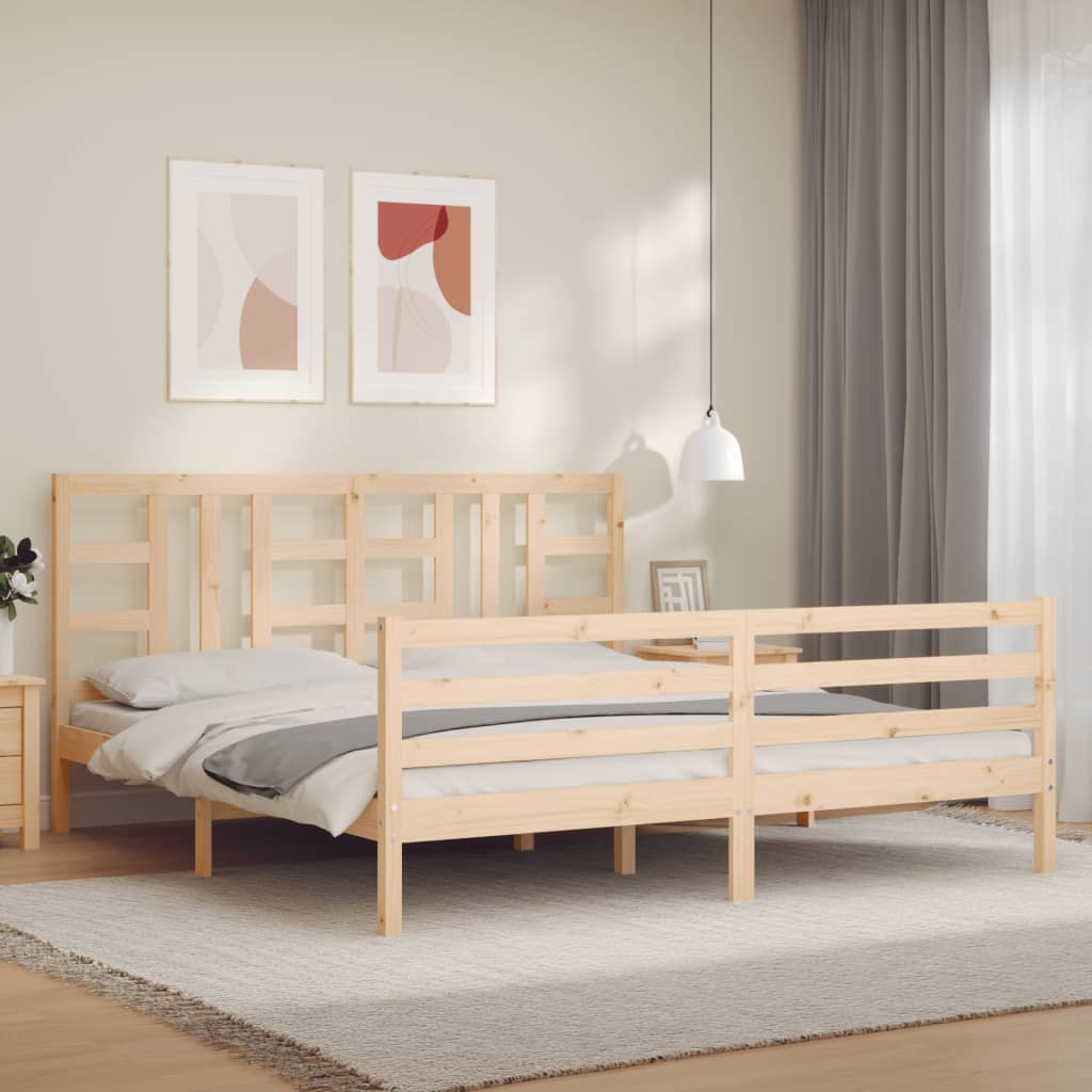 Bed Frame without Mattress 183x203 cm King Solid Wood