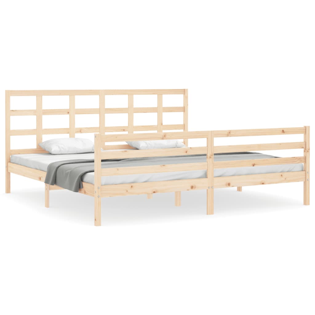 Bed Frame without Mattress 183x203 cm King Solid Wood