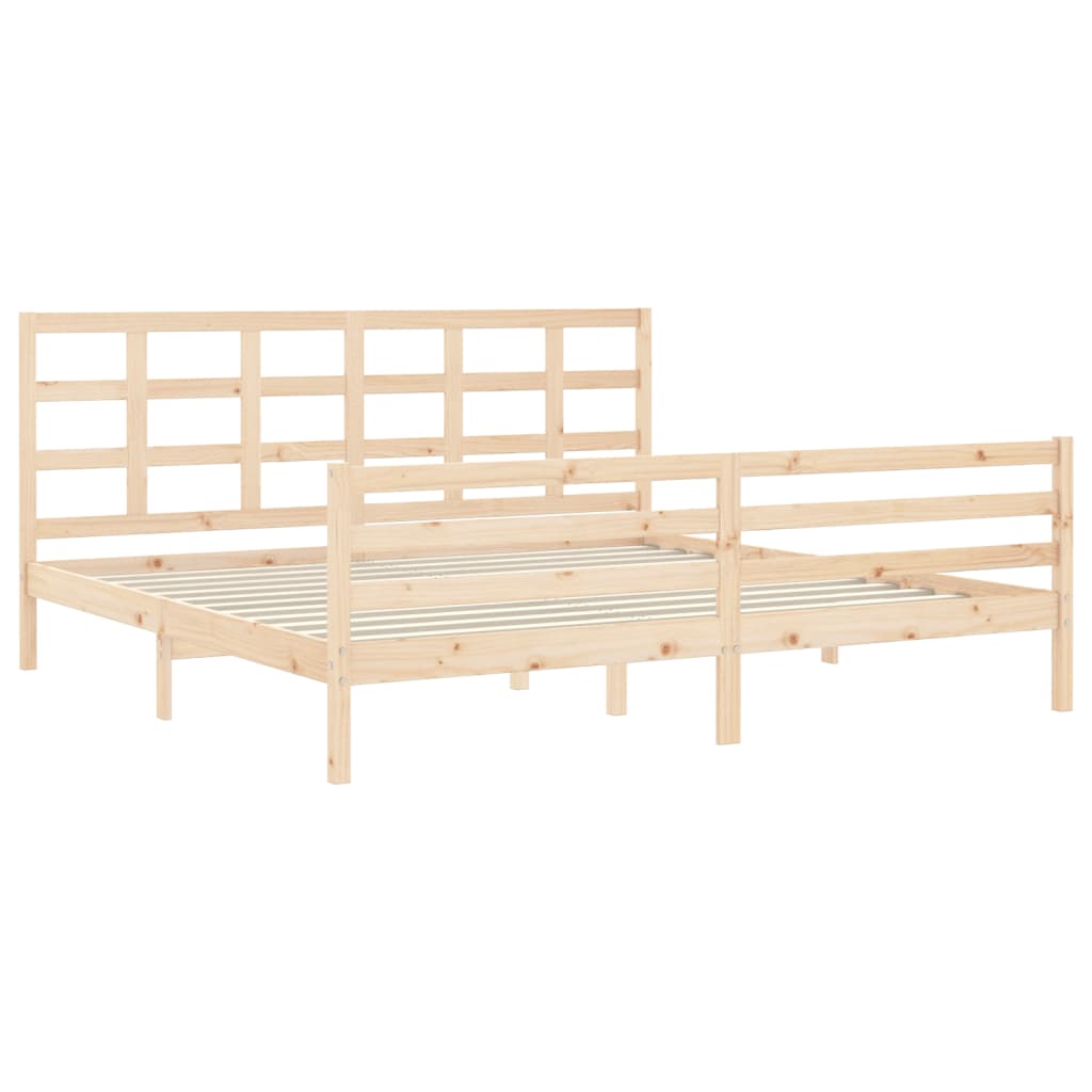 Bed Frame without Mattress 183x203 cm King Solid Wood